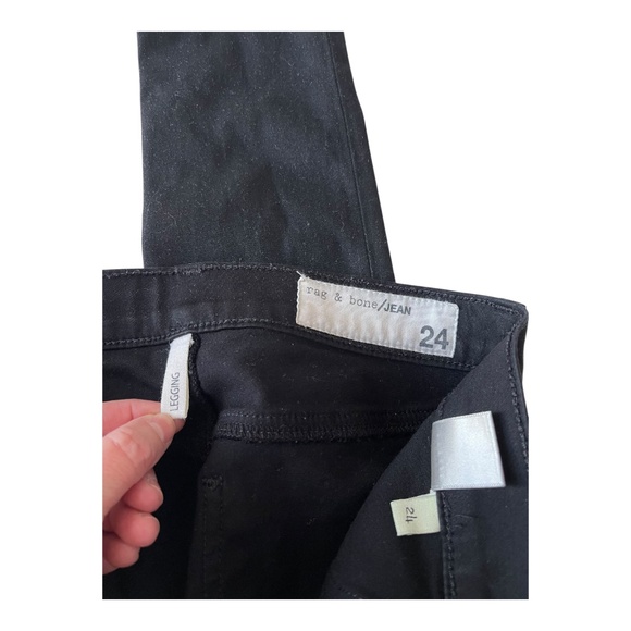 Rag & bone the legging in coated black Shimmer Stretch Jegging Women’s Size 24 - Picture 8 of 12